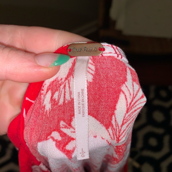 Free People Bella Red Floral Print Tunic Dress - Picture 7 of 7